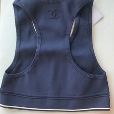 Brand New With Tags Authentic Chanel Ribbed Sports Bra Crop Top Tank Top Racer Back In Navy Blue. Originally $1400. Price Is Firm. Part Of The 18 Spring Collection. Size 36 Made In Italy Bra Crop Top, Crop Top Bra, Top Tank, Racer Back, Spring Collection, Cropped Tank Top, Sports Bra, Crop Top, Chanel