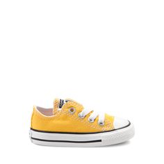 Converse Chuck Taylor All Star Lo Sneaker - Baby / Toddler - Black | Journeys Kidz Toddler Brown Converse, Sporty Non-slip Canvas Sneakers, Yellow Casual Sneakers With Rubber Toe Cap, Casual Yellow Sneakers With Rubber Toe Cap, Sporty Yellow Sneakers, Converse Canvas Shoes With Rubber Sole For Sports, Yellow High-top Sneakers With Rubber Toe Cap, Non-slip Low-top Canvas Sneakers, Yellow Low-top Sneakers With Rubber Toe Cap