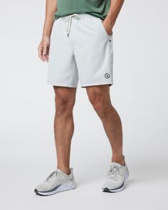 One short for every sport, the Kore Shorts have a classic athletic fit, falling just above the knee with an anywhere and everywhere versatility. Go commando in confidence with the breathable, boxer-brief liner. | Vuori Kore Shorts | Sky Grey | Large Vuori makes premium performance apparel inspired by the active Coastal California lifestyle; an integration of fitness, surf, sport, and art. Breaking down the boundaries of traditional activewear, we are a new perspective on performance apparel. Casual Training Shorts In Recycled Polyester, Sporty Shorts With Elastic Waistband For Light Sports, Sporty Relaxed Fit Shorts In Recycled Polyester, Athleisure Athletic Shorts With Comfort Waistband, Athleisure Athletic Shorts In Recycled Polyester, Sporty Athletic Shorts With Comfort Waistband, Sporty Recycled Polyester Athletic Shorts For Gym, Sporty Recycled Polyester Workout Shorts, Sporty Short Activewear With Functional Drawstring