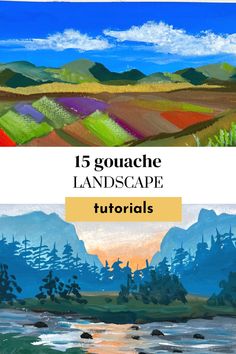 an image of landscape with the title'15 gouache landscapes'in it