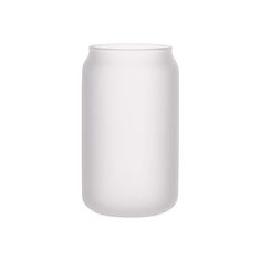 an empty white can on a white background