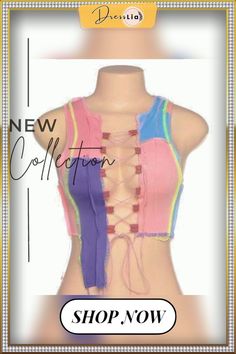 Yiciya Hollow Out Camisole Women Punk Style Ribbed Knitting Crop Tops Club Party Wear Colorful Sexy Tank Tops Bandage Vest Femal Club Parties, Punk Style, Club Party, Knit Crop Top, Knit Crop, Punk Fashion, Party Wear, Rib Knit, Crop Tops