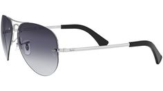 Ray-Ban RB3449 iconic Aviator™ sunglasses are a semi-rimless update of the classic Large Metal Aviator, originated in 1937. These lightweight Aviator sunglasses are decorated with darted metal grommets and secure lightweight temples while delivering a sporty aesthetic to some of the coolest sunglasses in history. The flat edged metal temples finished with plastic end tips are a distinct characteristic. They come in mirrored and polarized style options. Sporty Aesthetic, Ray Ban Aviators, Cool Sunglasses, Aviator Sunglasses, Ray Ban, Balenciaga, Ray Bans, Sunglasses, Silver