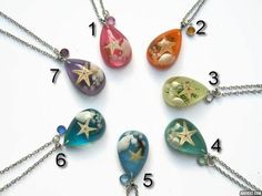 Hand crafted with love this personalized Beach inspired necklace features genuine starfish and shell in a nautical scene encased in jewelers resin with Swarovski birthstone crystal of your choice.  Pendant MEASURES: approximately 1 5/8 inches long and 15/16 inch wide (42mm x 22mm)☆★☆CHOOSE your Beach scene color at checkout.  Choices shown in 2nd photo☆★☆CHOOSE your necklace length and chain style at checkout. Choices shown in 3rd photo.☆★☆LEAVE A "note to seller" at checkout with your Birthston Unique Starfish Charm Jewelry As Gift, Unique Jewelry With Starfish Charm As Gift, Unique Starfish Jewelry As A Gift, Star-shaped Resin Jewelry For Gifts, Star Shaped Resin Jewelry Gift, Scene Jewelry, Beach Necklace, Starfish Pendant, Beach Necklaces