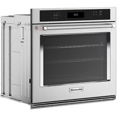 an oven with the door open on a white background