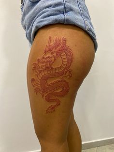 Dragon Thigh Tattoo, Dragon Tattoo Meaning, The Red Dragon, Tattoos For Black Skin