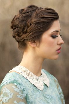 Milkmaid Braid, Pretty Braids, Easy Updo Hairstyles, Victorian Hairstyles, Up Dos For Medium Hair, Peinados Recogidos, Braided Hairstyles Updo, Braided Updo, Hair Dos