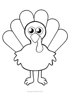 a cartoon turkey with big eyes and large tail, standing in front of a white background