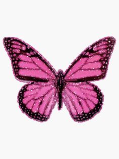 a pink butterfly flying in the sky