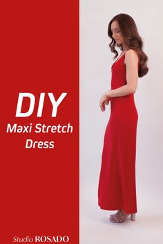 DIY sewing tutorial and pattern. Maxi Dress sewing pattern. SIZES: EU 34-44 (US 2-12). Maxi Dress outfits for women, jersey dress outfit, Jersey dress pattern. DIY V-neck dress. Print at home pattern formatted to print on US Letter as well as A4 format paper ✅A0 format size file for copy shop printing Illustrated sewing tutorial. PDF sewing pattern available. Instant download. Easy sewing tutorial.