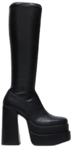 Fall Wide Calf Knee-high Boots With Chunky Platform, Fall Wide Calf Chunky Platform Knee-high Boots, Wide Calf Chunky Platform Knee-high Boots For Fall, Wide Calf Platform Knee-high Boots For Fall, Knee-high Boots With Chunky Platform And Wide Calf, Knee-high Heeled Boots With Padded Heel, Medium Width Knee-high Boots With Padded Heel, Knee-high Chunky Platform Heeled Boots Medium Width, Black Knee-high Boots With Chunky Platform And Wide Calf