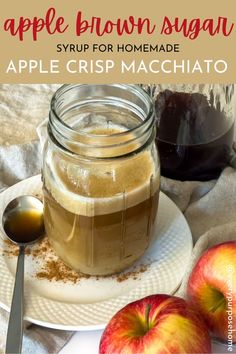 brown sugar apple syrup Apple Brown Sugar Syrup, Sauce For Coffee, Coffee Syrup Recipes, Apple Syrup Recipe, Breakfast From Scratch, Apple Crisp Macchiato, Homemade Coffee Recipes, Chai Tea Drinks, Plants And Coffee