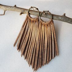 Caramel Pecan Leather Fringe Earring Shiny Brown Leather - Etsy Brown Tassel Earrings For Festivals, Bohemian Brown Beaded Tassel Earrings, Brown Fringe Tassel Earrings For Festivals, Brown Fringe Dangle Jewelry, Brown Dangle Earrings With Tassels, Bohemian Brown Fringe Earrings, Unique Fringe Dangle Earrings, Brown Fringed Tassel Earrings Gift, Brown Fringe Tassel Earrings For Gift