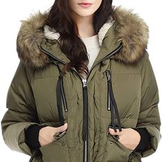 M New Fadshow Women's Winter Fur Hooded Jacket Long Coats Parka Army Olive Green Yellow Puffer Jacket, Fur Hooded Jacket, Wolf Shifter, 1996 Retro Nuptse Jacket, Green Parka, J Crew Jacket, Outfit References, Character Clothing, Fur Hood Jacket