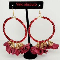 Arracadas Con Cristales Y Flores De Tela. Red Earrings For Spring Party, Lisi Lerch Earrings, Juicy Couture Earrings, Knot Stud Earrings, Knot Studs, Starfish Earrings, Bronze Earrings, New Earrings, Butterfly Earrings Stud