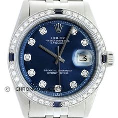 Rolex Mens Datejust 18K White Gold & Stainless Steel Blue Diamond Sapphire Watch | eBay Sapphire Watch, Rolex Presidential, Watches Design, Rolex Oyster Perpetual Datejust, Bracelet Model, Diamond Watches Women, Oyster Perpetual Datejust, Blue Watches, Rolex Oyster