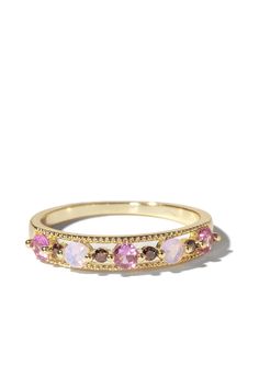 Showcase your chic, trend-setting status with Haute. This unique ring features lilac moonstones and brown and hot pink crystals for an eye-catching combination. Meanwhile, the gold band anchors its colorful appearance, pairing perfectly with everything in your collection. When this ring adorns your finger, you can trus Preppy Accessories Rings, Pink Rings, Brown Crystals, Unique Gold Rings, Preppy Jewelry, Jewelry Accessories Ideas, Moonstone Crystal, Gold Band Ring, Jewelry Lookbook