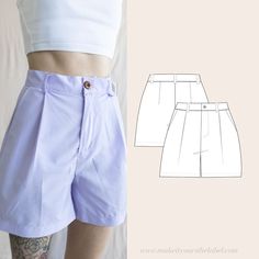 a woman's shorts with buttons on the side