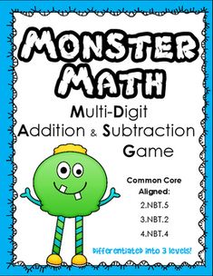 monster math addition and subtraction game