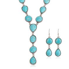 PRICES MAY VARY. Concho Jewelry Set with Rustic Couture's by Montana West. Western Necklaces with Earrings Made of Alloy with Turquoise. Design Features Western Concho Style. Package Includes a Pair of Western Dangle Earrings and a Piece of Pendant Necklace. Rustic Couture's Western Jewelry Set for Women Cowgirl Vintage Western Necklace Earring Concho Jewelry, Cowgirl Turquoise, Cowgirl Vintage, Turquoise Design, Western Necklace, Western Necklaces, Y Necklace, Bohemian Necklace, Western Jewelry