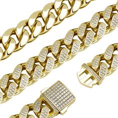 Looking for a little extra something to take your outfit from drab to fab? Check out our 18mm Heavy Luxury Cuban Link Necklace! This sizzling piece is crafted from high quality 14k gold plated metal and adorned with dazzling cubic zirconia stones. It's the perfect way to add a touch of luxury to any outfit.And the best part? Our Cuban link necklace is available in a variety of lengths from 14 inch to 30 inch, so you can choose the perfect fit for your style. Whether you're looking for a subtle a Hip Hop Jewelry Men, Silver Link Necklace, Necklace Chain Types, Cuban Link Necklace, Cuban Link Chain Necklaces, Gold Chains For Men, Cubic Zirconia Jewelry, Estilo Hip Hop, Diamond Chain