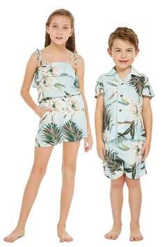 This set includes : 1 Girl Romper 1 Boy Cabana set/only Shirt 100% Cotton, Comfortable Fit, Easy Care 100% Matching Same Pattern, Different Style, Color Available Girl Romper Detail Elastic Band on Waist for Comfortable Fitting Two Pockets Ruffle Top Two Tie-up Shoulder Strap Boy Outfit Detail Coconut Buttons Size 2 to Girl Sleeves, Girl And Boy, Sweetheart Dress, Matching Shorts, Tank Girl, 1 Girl, Girls Rompers, Outfit Details