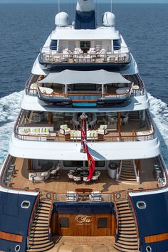 the top deck of a large boat in the ocean