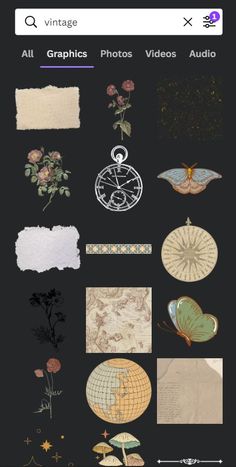 an iphone screen with various images and text on it, including roses, leaves, and other