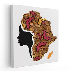 an african woman's head with flowers on it