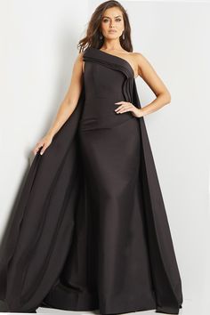 Looking for a show-stopping dress for your next big event? Check out the Jovani 09203 from the Spring 2023 collection. This gorgeous dress features a fitted bodice, flared skirt and intricate beadwork. Perfect for prom, black-tie weddings or any formal occasion, you'll turn heads in this stunner. Mikado Fabric, Colorful Dresses Formal, Pleated Gown, Full Length Gowns, One Shoulder Gown, Unique Prom Dresses, Draped Skirt, Evening Dresses For Weddings, Floor Length Skirt