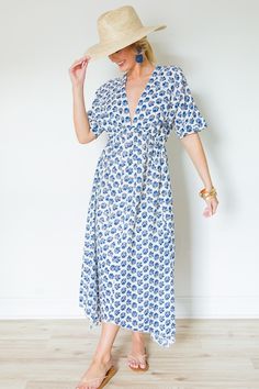 New Arrivals - Items Added Daily! :: The Blue Door Boutique V-neck Beach Dress With Elastic Waistband, Spring Cotton Maxi Dress With Elastic Waistband, V-neck Maxi Dress With Elastic Waistband For Day Out, Summer Maxi Dress With Elastic Waistband And V-neck, Summer Maxi Dress With V-neck And Elastic Waistband, Casual V-neck Maxi Dress With Elastic Waistband, Blue Maxi Dress With Surplice Neckline For Summer, V-neck Dresses With Elastic Waistband For Daywear, Summer Maxi Dress With Elastic Waistband For Brunch