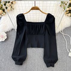 Shipping: Worldwide Express Shipping AvailableDelivery time: 🚚7-15Days Fast ShippingReturns: Fast refund,💯100% Money Back Guarantee.SPECIFICATIONSTop: kpop style blusas, blouses mujer, female teeshirtsThickness: STANDARDSuitable for: women, student, womans, lady, ladies, female, femme, girl, girlsStyle: Office LadyStyle: simple, high quality, street, kpop, fashion, elegantSleeve Style: Puff SleeveSleeve Length(cm): FullShirts Type: BlousesSeason: spring, autumn, fall, winter, summerSeason: All Trendy Fitted Blouse With Lantern Sleeves, Solid Color Puff Sleeve Top For Party, Fitted Solid Color Puff Sleeve Blouse, Fitted Puff Sleeve Solid Color Blouse, Fitted Puff Sleeve Blouse In Solid Color, Trendy Solid Color Top With Puff Sleeves, Solid Color Puff Sleeve Blouse For Party, Casual Square Neck Top For Party, Fitted Solid Color Top With Lantern Sleeves