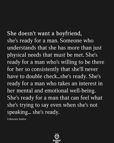 an image with the words she doesn't want a boyfriend to tell her he is not