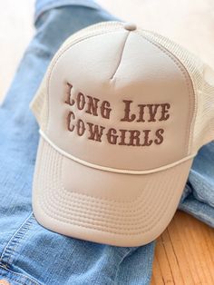 Long Live Cowgirls Trucker Hat Foam Vintage Trucker Hat Unisex Adult Size - Etsy Trucker Hat Nashville Outfit, Nashville Trucker Hat, Adjustable Snapback Trucker Hat For Country Events, Adjustable Baseball Cap For Country Events, Flat Brim Trucker Hat With Letter Print, Adjustable Snapback Baseball Cap For Country Events, Adjustable Trucker Hat With Letter Print And Flat Brim, Adjustable Trucker Hat For Country Events, Country Events Trucker Hat