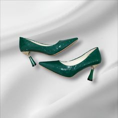 Beautiful Green High Heels For Any Occasions. Green Pointed Toe Court Shoes, Green Fitted Pointed Toe Court Shoes, Green Fitted Court Shoes With Pointed Toe, Fitted Green Court Shoes With Pointed Toe, Green Formal Heels For Fall, Elegant Green Heels For Fall, Green Fitted High Heel Court Shoes, Fitted Green High Heel Court Shoes, Green Heels For Work