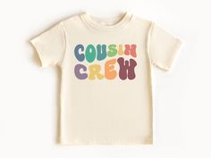 Fun Matching Cousin Crew T-Shirts for Babies and Kids  Get ready for family reunions and summer adventures with our adorable Matching Cousin Crew T-Shirts! These high-quality cotton tees are designed to make every cousin feel special and part of the crew. Whether it's a family reunion, vacation, or simply a day at the park, these shirts will keep the kids comfortable and stylish all day long. **Features - **Comfortable Fit Made from soft, breathable cotton that's perfect for all-day wear. - **Easy Care Machine washable for convenience. - **Perfect for Family Gatherings Ideal for family photos, reunions, holidays, and more. **Sizes Available  - Choose from sizes 3-6 months to XL (12-14) to fit kids of all ages. **Material  - 100% Cotton **Care Instructions - Machine wash cold with like colo Cousin Tshirts, Cousin Crew Shirts, Cousin Shirts, Cousins Beach, Cousin Crew, Family Reunions, Let The Fun Begin, Beach Kids, Summer Adventures