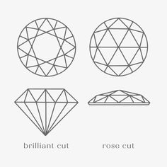 three different types of diamond cut shapes