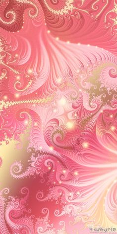 an abstract pink and gold background with swirls