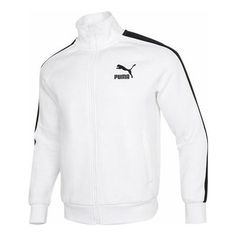 PUMA Archive T7 Track Jacket 'White Black' 531377-02 White Functional Sports Outerwear, White Long Sleeve Track Jacket For Outdoor, Functional White Outerwear With Three Stripes Branding, White Sportswear Track Jacket For Outdoor, White Outdoor Sportswear Track Jacket, White Sportswear Outerwear For Outdoor, White Winter Track Jacket With Three Stripes Branding, White Outdoor Sportswear Outerwear, White Sporty Outerwear For Sports