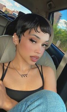 No Lace Soft Short Pixie Cut Black Wig Natural Light Real Human Hair Wig African | eBay Pixie Cut Black Hair, Finger Waves Short Hair, Short Hair Black, Short Hair Pixie Cuts, Goddess Hairstyles, Hairdos For Curly Hair, Have Inspiration, Short Pixie Cut, Short Natural Hair Styles