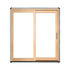 an open sliding glass door on a white background