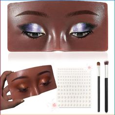 PRICES MAY VARY. 1.【The Perfect Aid to Practicing Makeup】You will get a silicone makeup practice face,2 makeup brushes and 1sheet pearl stickers(165pcs) (Other brands only have makeup practice face). This makeup practice mask can be used for face painting, eye makeup practice, eyelash grafting, thrush and more. 2.【Realistic Appearance】The makeup practice board is made of premium silicone, which is soft, smooth, no weird smell, simulating real skin texture. The more eyes makeup practice you do, t Makeup Practice Board, Makeup Mannequin, Makeup Practice, Gifts For Makeup Lovers, Learn Makeup, Real Skin, Silicone Makeup, Faux Lashes