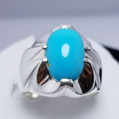 Dark Blue Natural Nishapuri Feroza Turquoise Ring Stone Is 100% Natural Beautiful Clean Blue Piece Handmade New Elegant Design, Designed by one of our Team Member We can Resize the ring as per buyer Choice We do ship through FedEx in Three working days Please Feel Free to contact me any time Thanks Blue Turquoise Ring With Large Stone For Anniversary, Blue Turquoise Ring With Polished Finish In Sterling Silver, Anniversary Blue Turquoise Ring With Large Stone, Blue Untreated Oval Rings, Blue Cabochon Gemstones For Rings, Polished Turquoise Ring As Gift, Blue Oval Opal Ring With Polished Finish, Polished Turquoise Ring For Gift, Blue Natural Stones Ring Gemstones