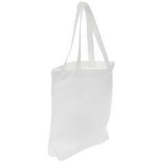 a white tote bag hanging from the ceiling