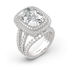 a diamond ring with two rows of diamonds around it