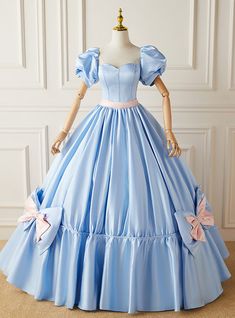 Blue Princess Ball Gown With Fitted Bodice, Princess Style Blue Ball Gown For Formal Occasions, Spring Blue Ball Gown For Debutante Ball, Blue Ball Gown For Debutante Ball In Spring, Blue Spring Ball Gown For Debutante Ball, Spring Sky, Quinceanera Dresses Blue, Clear Spring, Simple Gowns