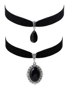 PRICES MAY VARY. SET 2 PIECE GOTHIC BLACK STEAMPUNK VELVET CHOKER NECKLACES: The Victorian Choker Necklace Design Is Nice And Unique, Goes Well With Any Other Accessories, Show Your Personality Every Moment MATERIALS: Zinc Alloy and soft lace so it's comfortable to wear SIZE & LENGTH: The chain is 12.6 inches, extender chain 3 inches. PERFECT GOTH JEWELRY GIFT: Perfect Gifts on birthday, party, Halloween,New Year, Valentine's Day, Mother's Day, Thanksgiving Day, Christmas, Anniversary, Wedding, Goth Gifts For Her, Black Gothic Choker, Cameo Choker Necklace, Red Choker Necklace, Victorian Choker Necklace, Victorian Choker, Black Steampunk, Goth Choker, Goth Vintage