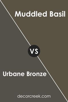 Urbane Bronze SW 7048 by Sherwin Williams vs Muddled Basil SW 7745 by Sherwin Williams Warm Interior Paint Colors, Muddled Basil, Sherwin Williams Green, Urbane Bronze, Outside House Colors, Rustic Color Palettes, Diy Closet Doors, Brown Paint Colors, House Updates