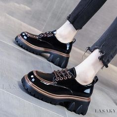 Lasaky - High-Rise, Thick-Soled Pumps for Confident Strides Styling Chelsea Boots, Heel Boots For Women, Styling Photography, Elegant Heels, Chelsea Boots Women, Chunky Heels Boots, Patent Leather Shoes, Estilo Punk, Platform Heels Chunky