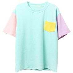 PASTEL COMBO T-SHIRT – Boogzel Apparel Pastel Tops, Aesthetic Outfits Vintage, Color Block Shirts, Streetwear Essentials, Hipster Mens Fashion, Y2k Aesthetic Outfits, Y2k Outfits, Blue Tee, Blue T Shirt